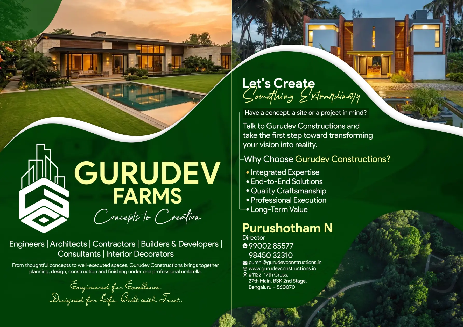 Gurudev Farms brochure imagery